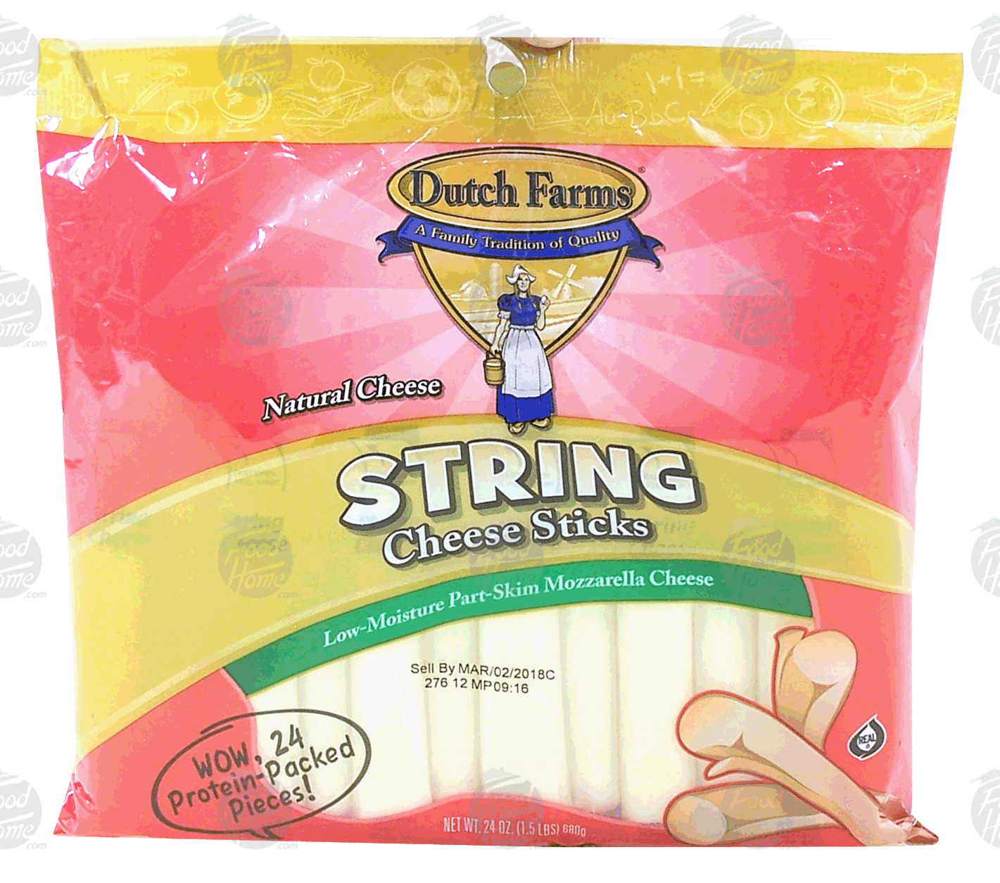 Dutch Farms Natural string cheese sticks mozzarella cheese, 24-individually wrapped Full-Size Picture